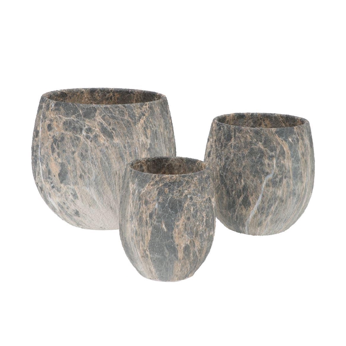 <h4>Monty Grey Pot Low S/3 26x24/19x20/13x16cm Nm</h4>