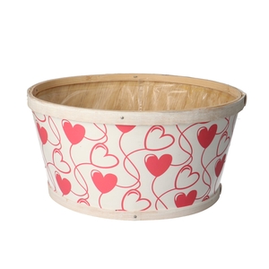 Promo Wood Hearts tray d22*11cm