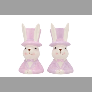 Easter Ceramic Dreamy Purple Mix Bunny Hat Ass 11x12x20cm Nm