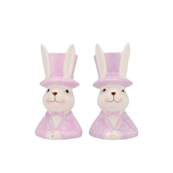 <h4>Easter Ceramic Dreamy Purple Mix Bunny Hat Ass 11x12x20cm Nm</h4>