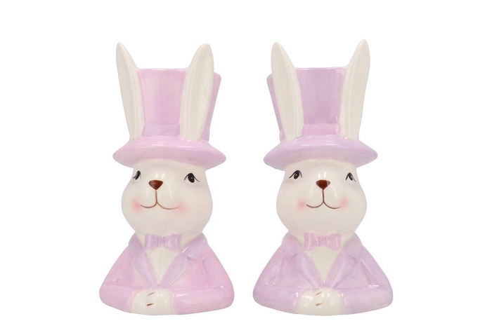 <h4>Easter Ceramic Dreamy Purple Mix Bunny Hat Ass 11x12x20cm Nm</h4>