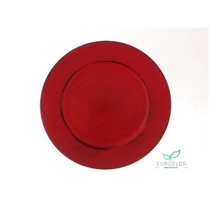 PLATE MELAMINE RED D33