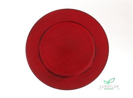 PLATE MELAMINE RED D33