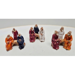 Three chinese men, glazed, height 7cm, box 12 or 4 pcs.