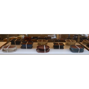 empty bonsai pots + plates, 19-22 cm. 8 pcs per box