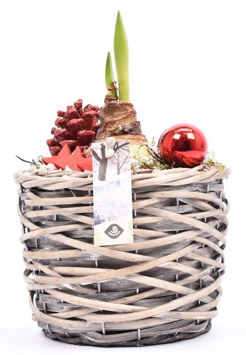 Wilg mand grijs 18cm