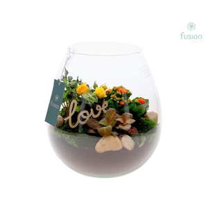 Green Bottle Abby Large Love met arrangement