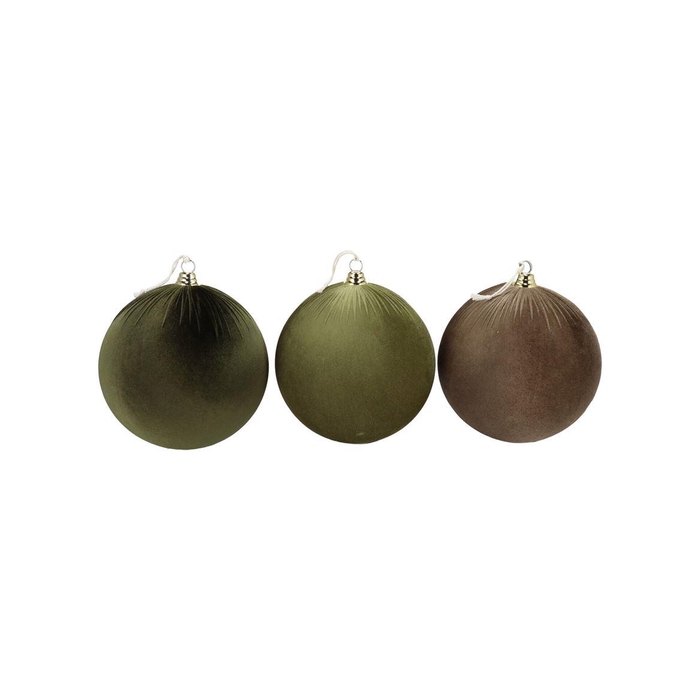 <h4>Joyful Green X-mas Ball Velvet Ass 20cm P/3</h4>