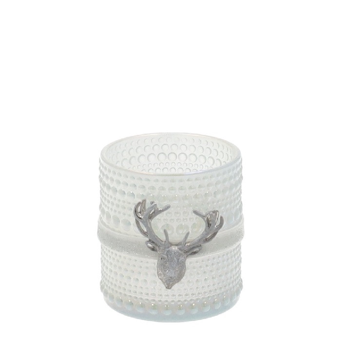 Opruiming Kerst Theelichthouder rendier d07*8cm