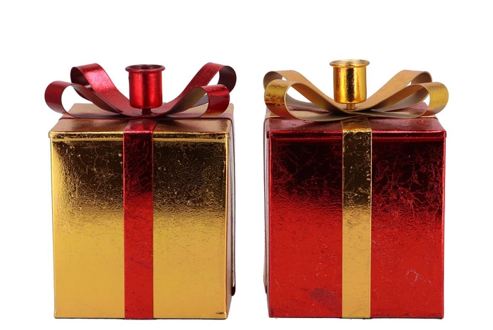 <h4>Glam Wild Red Mix Candle Holder Ass 12x17cm</h4>