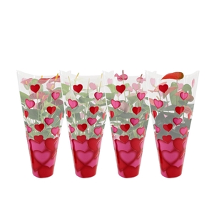 Anthurium 14 cm 4 color mix in heart sleeve Lilly