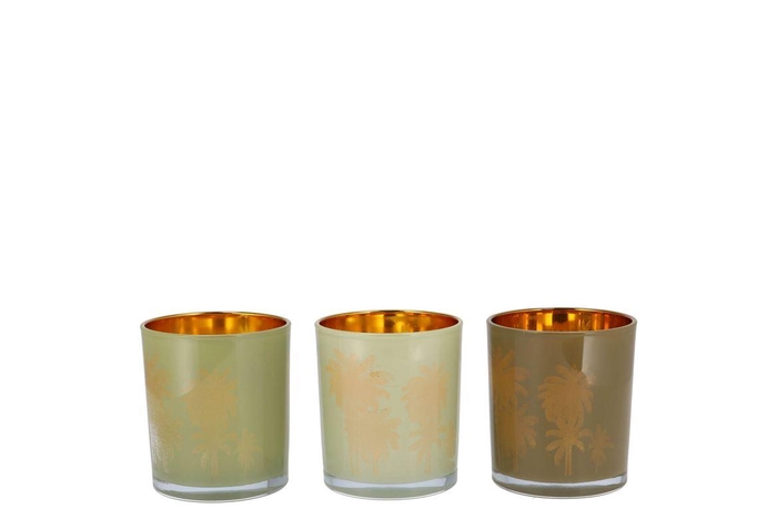 <h4>Hilly Summer Green Mix T-light Glass Ass 7x8cm Nm</h4>