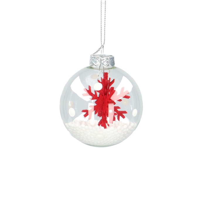 <h4>Christmas bauble Ball deco snowflake 80mm</h4>