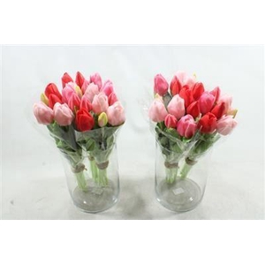 3118 ROZE/ROOD KUNSTTULP