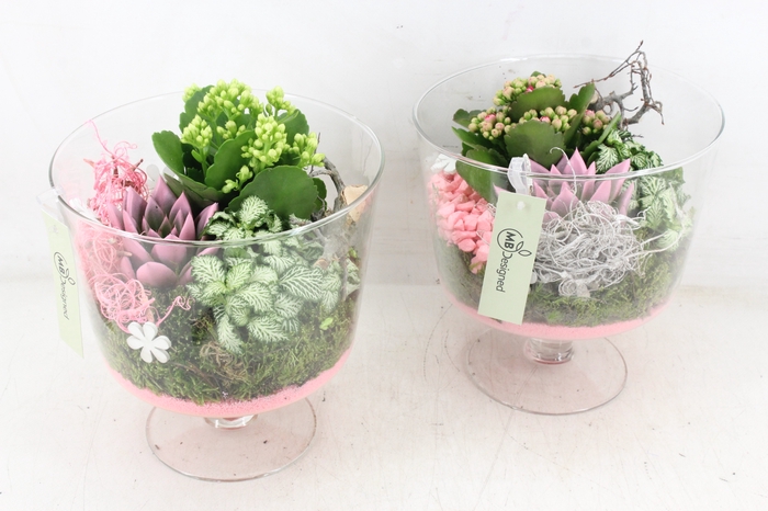 <h4>arr2 MB - Glas op voet - roze/wit</h4>