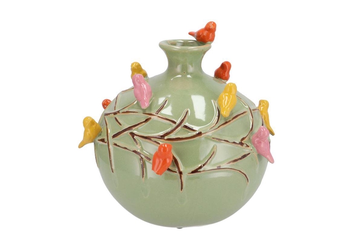 <h4>Bird Pistache Vase Globe 29x29x28cm Nm</h4>