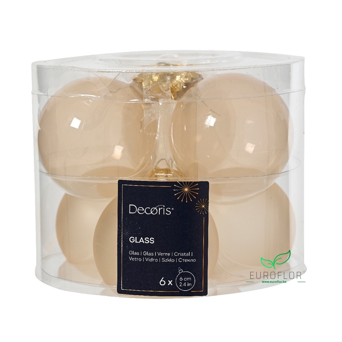 <h4>KERSTBAL GLASS 60MM 6PCS PAREL</h4>