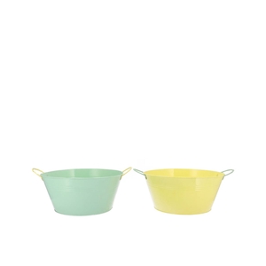 Zinc Basic Pastel Green/yellow Ears Bowl 25x12cm