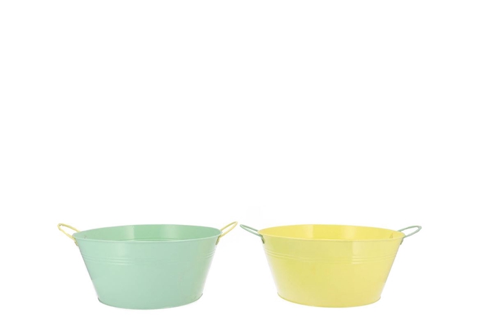 Zinc Basic Pastel Green/yellow Ears Bowl 25x12cm