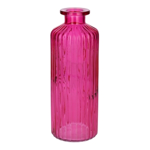 DF02-666113300 - Bottle Caro lines d4.5/7.5xh20 fuchsia transparent