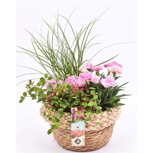 Jute mand met rand 18cm