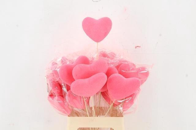 <h4>Stick Heart Flock Pink 11,5cm</h4>