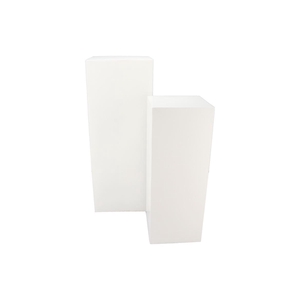 Bliss White Stand S/2 30x30x80/38x38x100cm