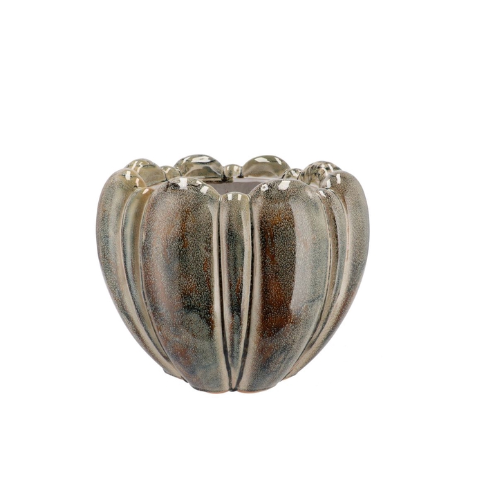 <h4>Inga Green Pot Round Active Glaze 25x25x19cm</h4>