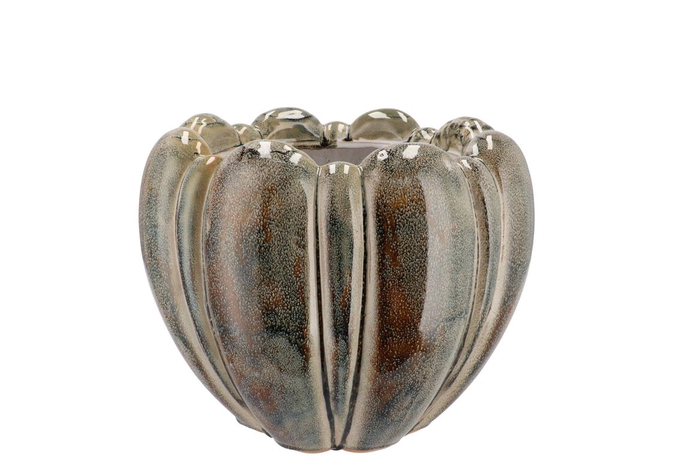 <h4>Inga Green Pot Round Active Glaze 25x25x19cm</h4>