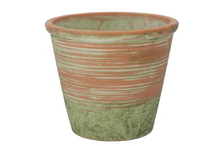 <h4>Cement Pot Oud Groen Rood 24x20cm</h4>