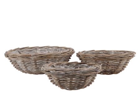 <h4>Rattan Bowl Round Grey 3pcs 45x15cm Nm</h4>