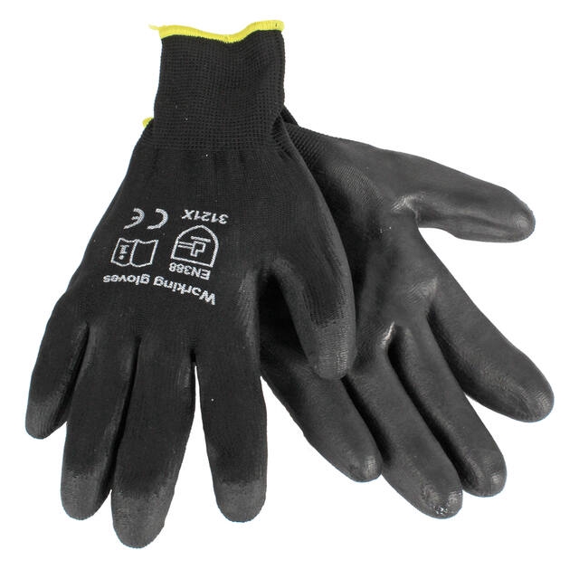 <h4>Handschoen PU-Flex zwart - maat 12. 12st/zak</h4>
