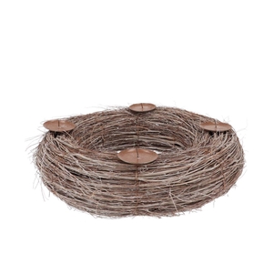 Wreath Elm Branches Natural With Candlestick 50x12cm