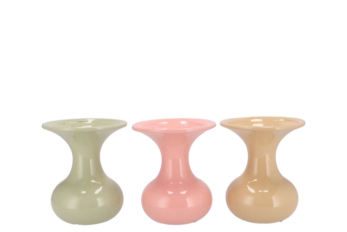 <h4>Mia Dreamy Pastel Mix Vase Trumpet Ass 14x14x19cm</h4>