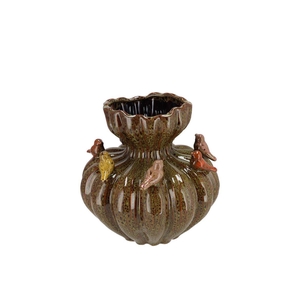 Bird Vase Wild Brown 17x17x17cm