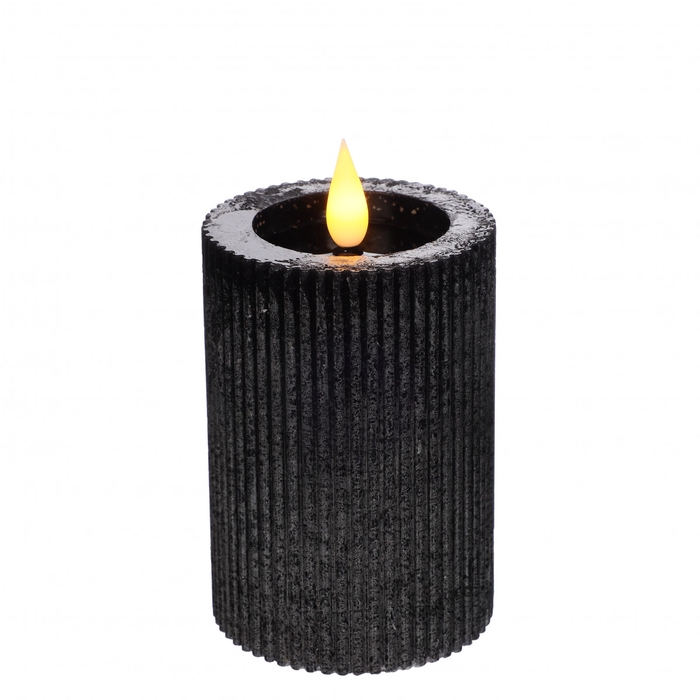 Candle LED cylind.rib d07*10cm ex.AAA