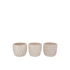 Paris Offwhite Pot Structure Ass 13x13x11cm