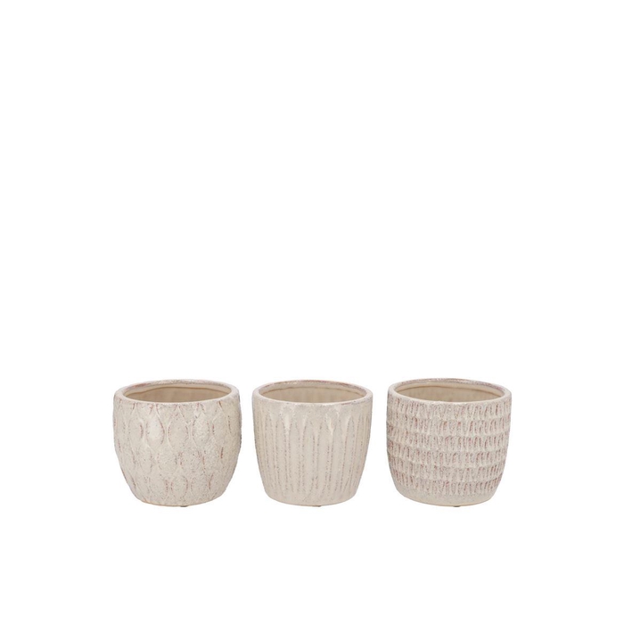 <h4>Paris Offwhite Pot Structure Ass 13x13x11cm</h4>