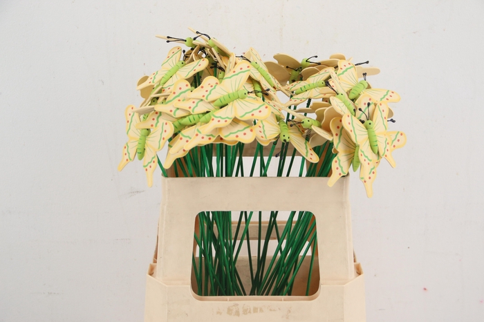 <h4>Stick butterfly wood 7x8cm Yellow</h4>