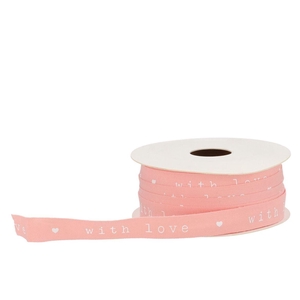 Ribbon With Love Pink 20mx15mm Nm
