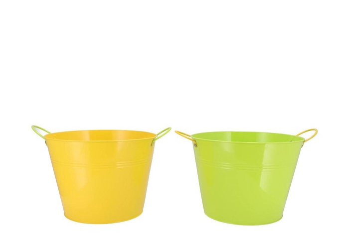 <h4>Zinc Basic Yellow/green Ears Bucket 23x18cm Nm</h4>