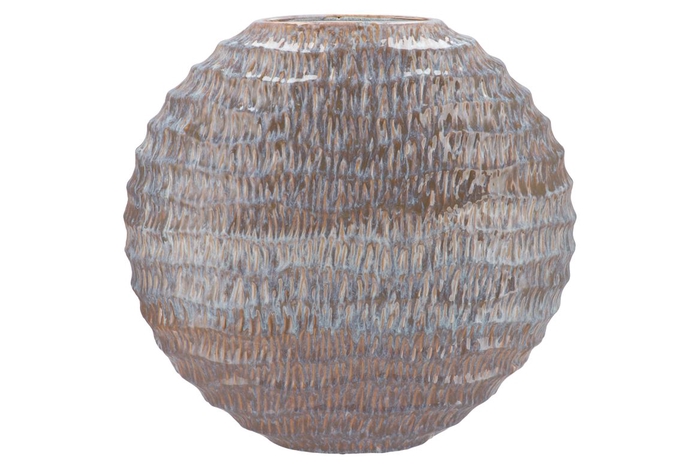 <h4>Inga Jada Grey Oval Vase Active Glaze Wave 51x17x50cm</h4>