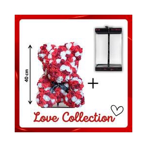 Arr6 Deco Beer 40cm - Rood Bordeaux Wit