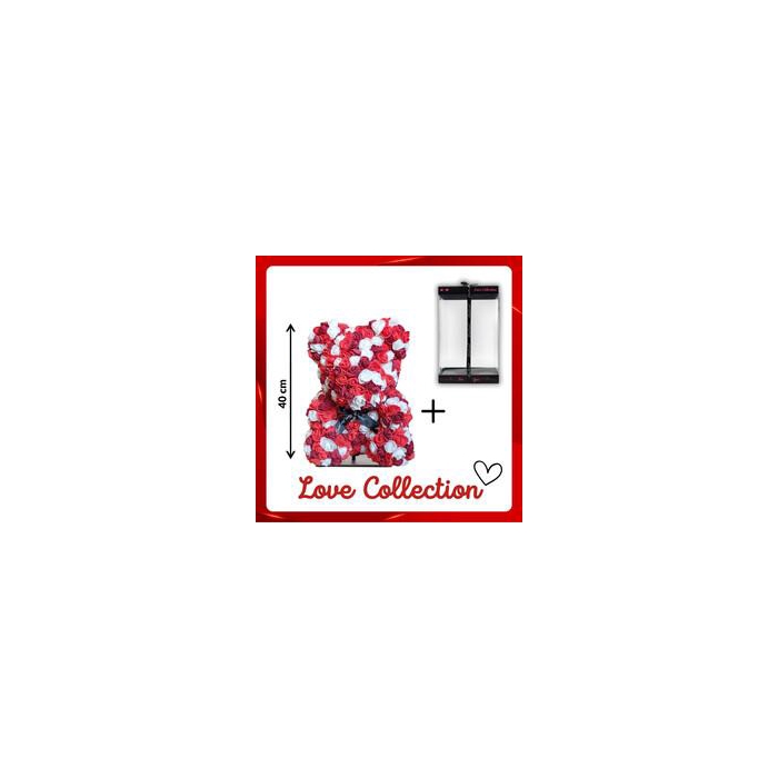 <h4>Arr6 Deco Beer 40cm - Rood Bordeaux Wit</h4>