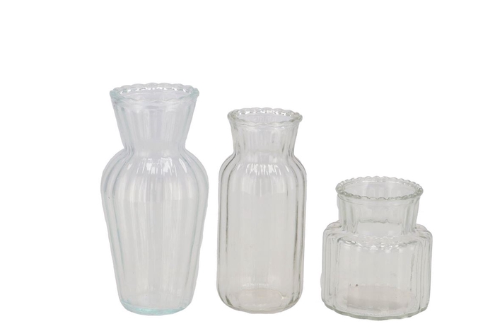 Jazz Glass Vase Ass 7x14cm