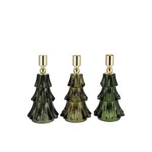 Jazz Majestic Green Candle Holder X-mas Tree Ass 9x16cm