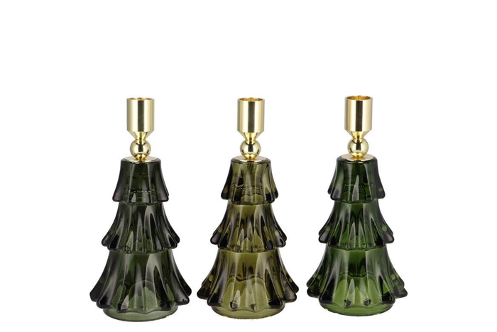 <h4>Jazz Majestic Green Candle Holder X-mas Tree Ass 9x16cm</h4>