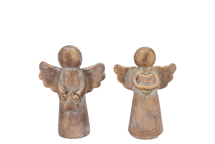 <h4>Concrete Golden Angel Star/hearts Ass 15x7x20cm</h4>