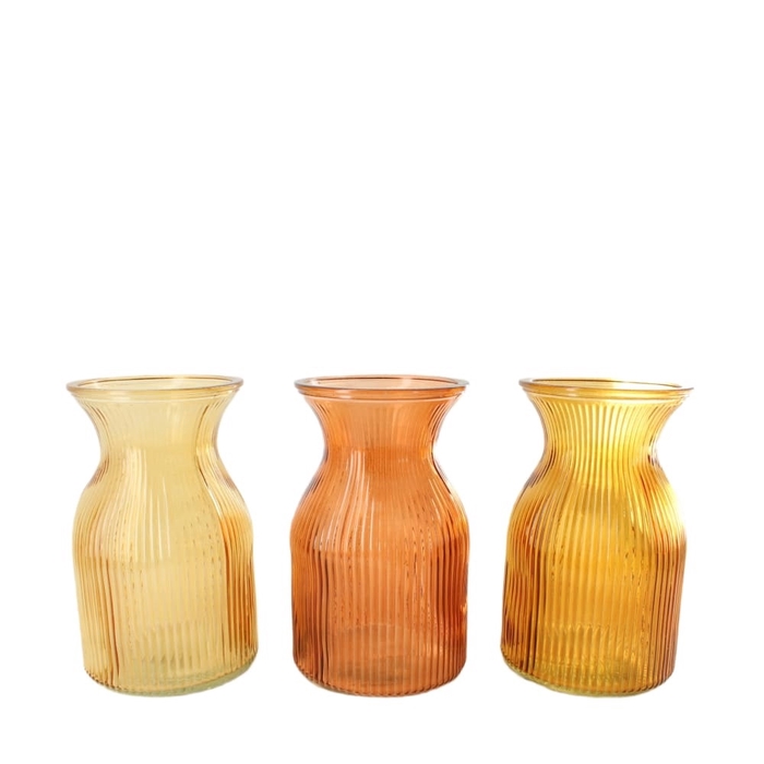 <h4>Glas Vaas ribbel d12*19cm</h4>