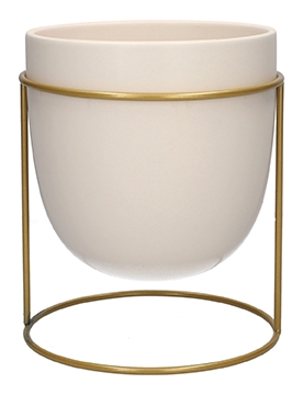 <h4>DF03-720642947 - Pot Lian d13.3/14.2xh17.5 white / gold</h4>